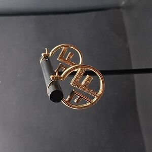 FF Circle Rhinstone Stainless Steele Earrings New